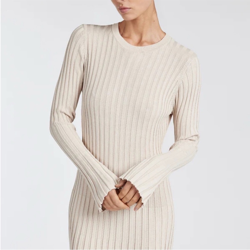 DISSH Cream Ribbed Knit Dress - Picture 3 of 6